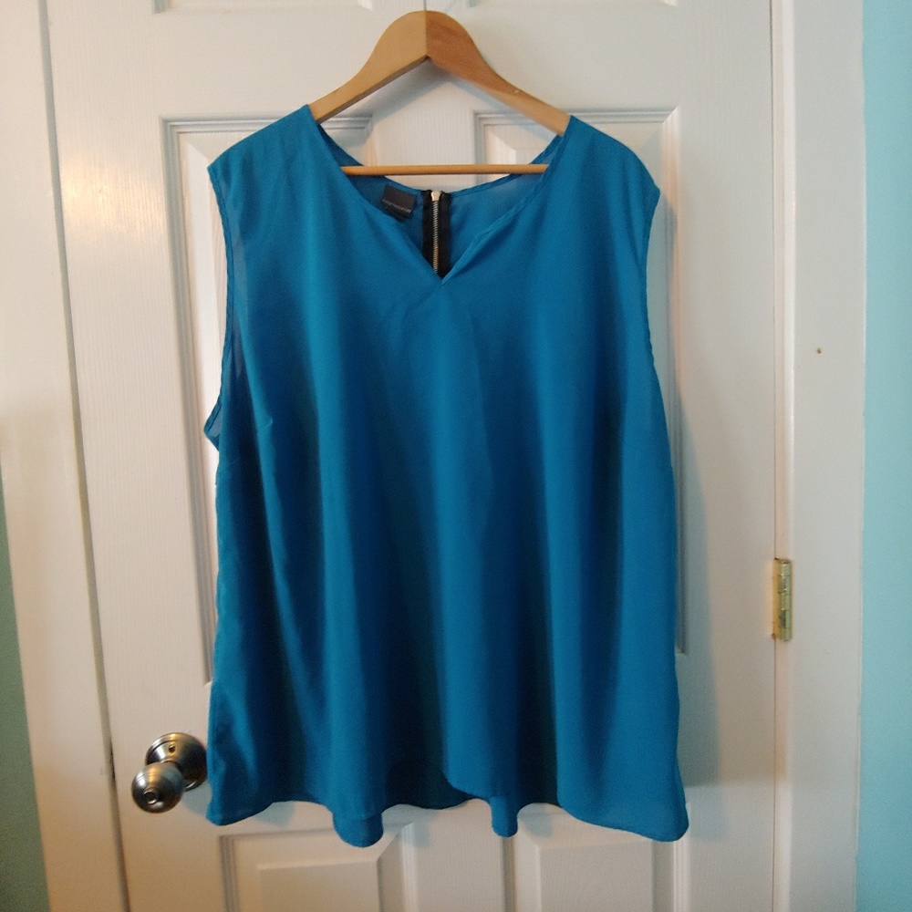 Blue Sleeveless Shell